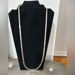 Vintage 14k Gold Plated Herringbone Chain  Necklace Length 30”